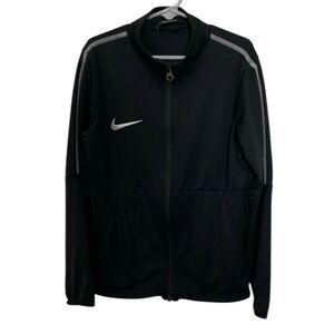 Nike Youth Track Jacket Full Zip Up Black Size Small Athletic Outerwear